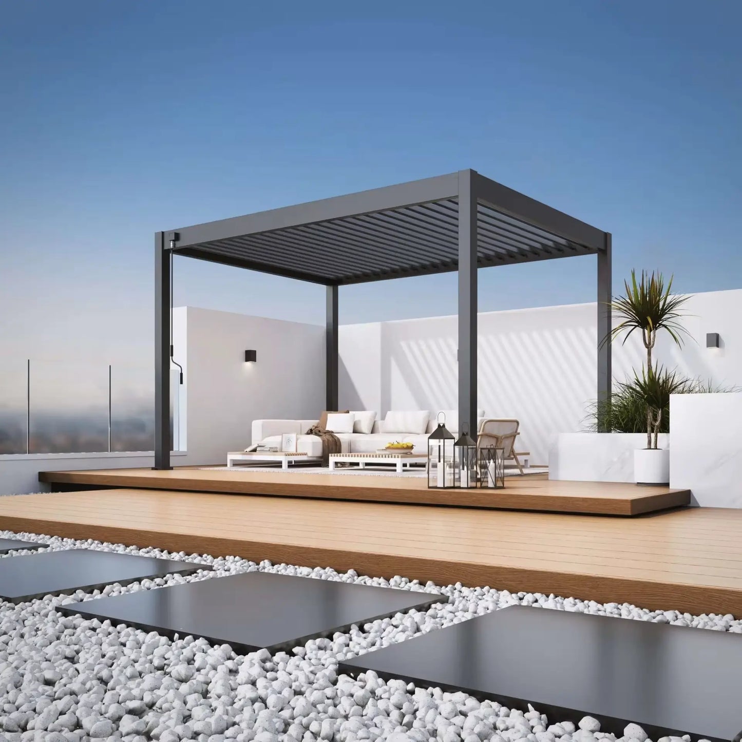 Modena Aluminium Pergola 4m x 3m Free Standing