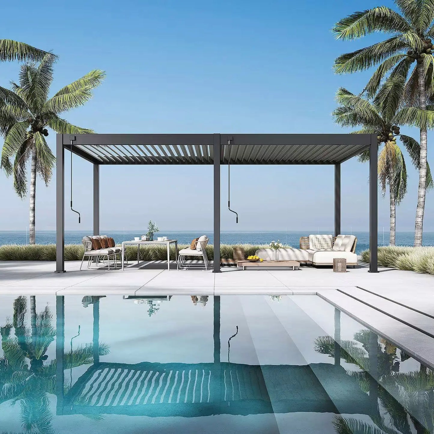 Modena Aluminium Pergola 6m x 3m Free Standing