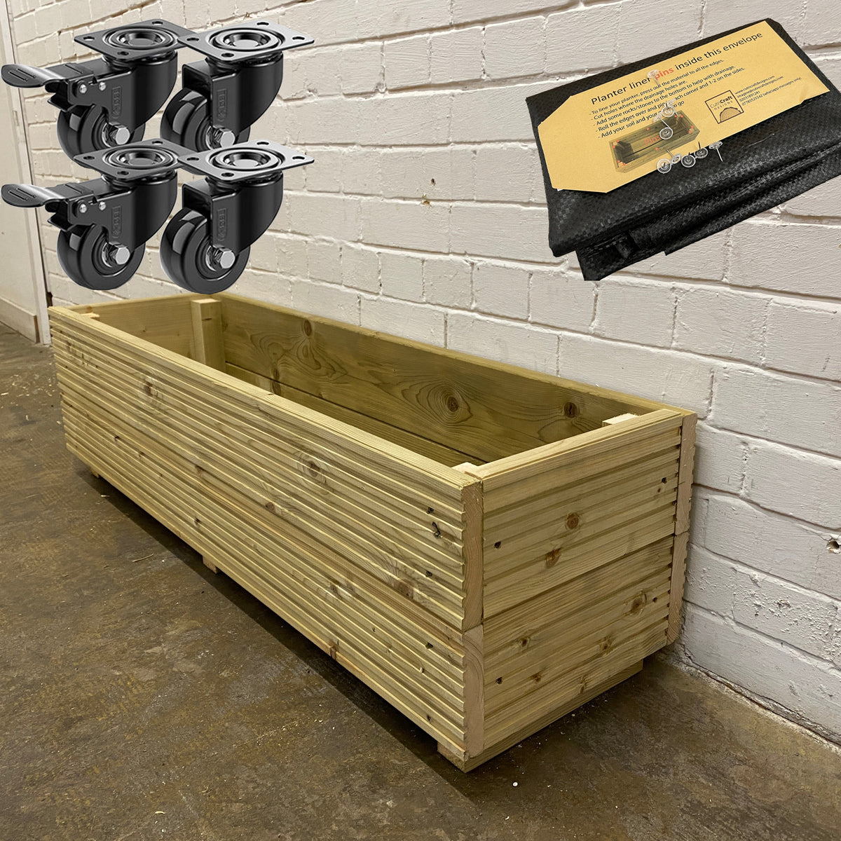 4ft (120 cm) Wooden Decking Planter – 120 × 35 × 33 cm