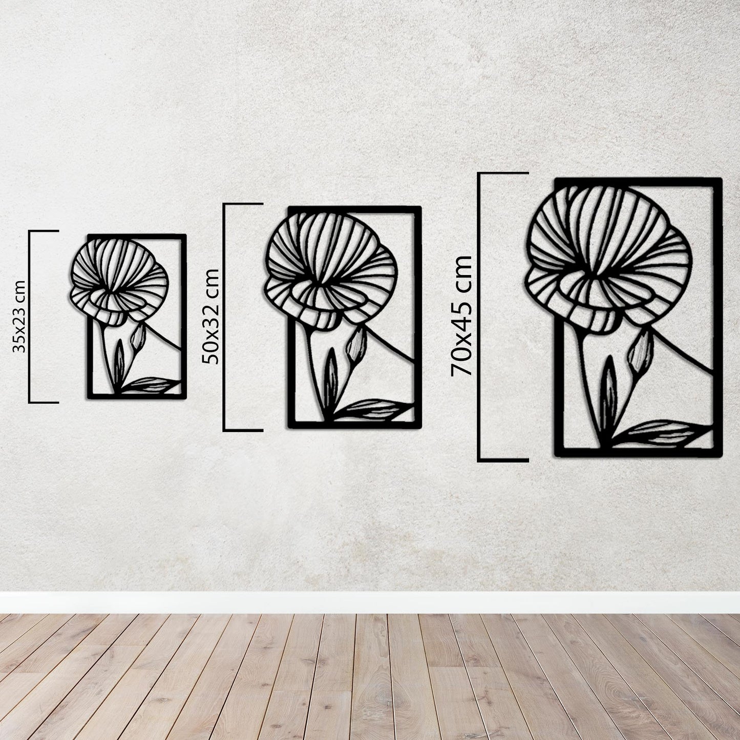 Silent Melody of Flowers 4-Piece Metal Wall Art