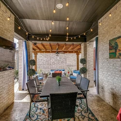 Festoon Lights Outdoor 40M Mains IP65 with 43 LED 2700K Bulbs Outdoor Lights for Indoor Outside Patio Pergola Decor, 3.5M Extension Cable Built-in