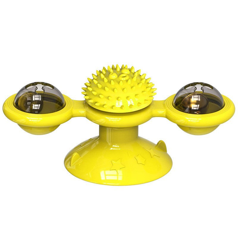 Animal Doll Stuffed Cat Pet Catnip Grass Toy Interactive Windmill Cat Toys With Catnip Cat Toys For Indoor Cats Funny Kitten Toys With LED Light Ball Suction Cup Cat Nip Toy For Cat Chew Exerc