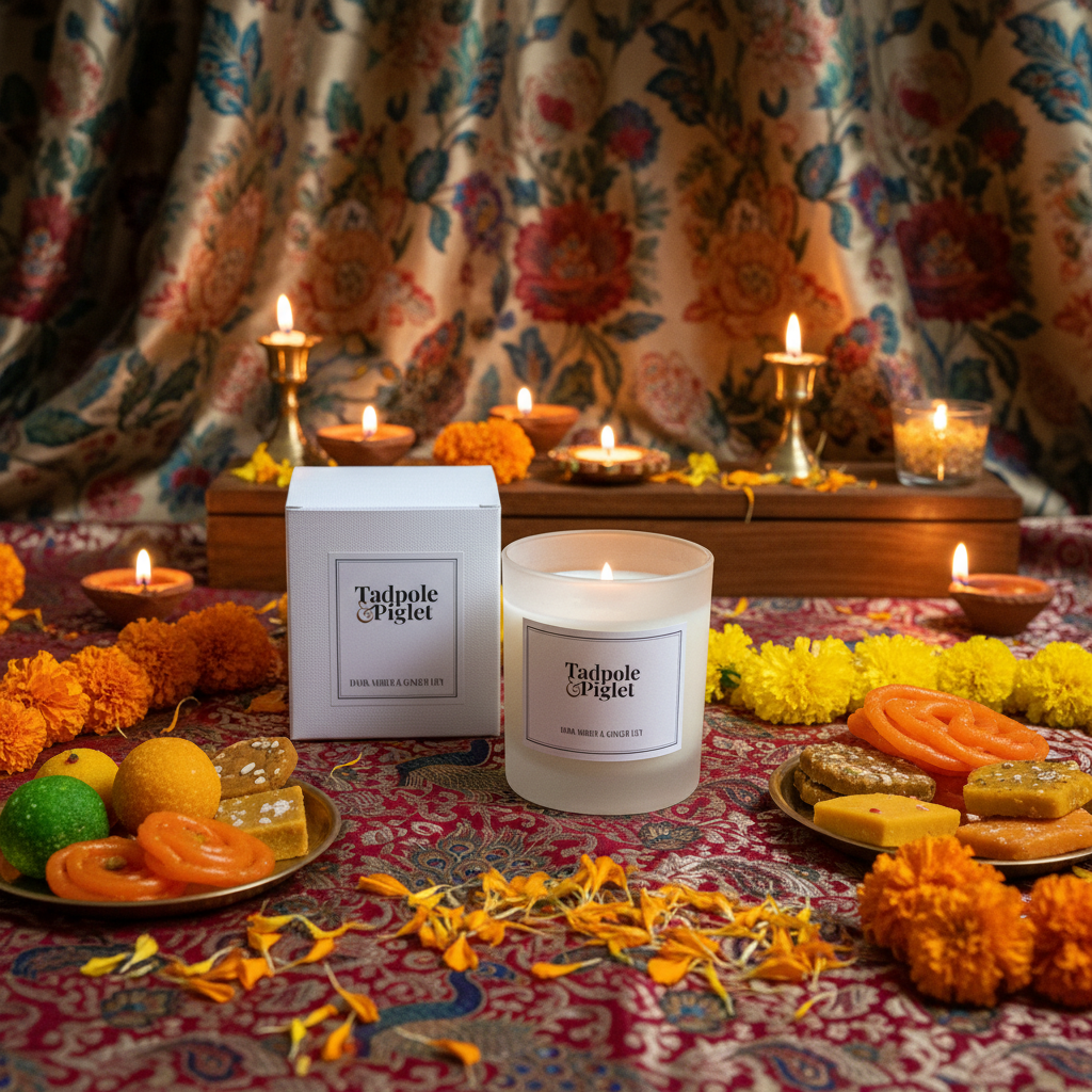 Dark Amber & Ginger Lily Scented Candle