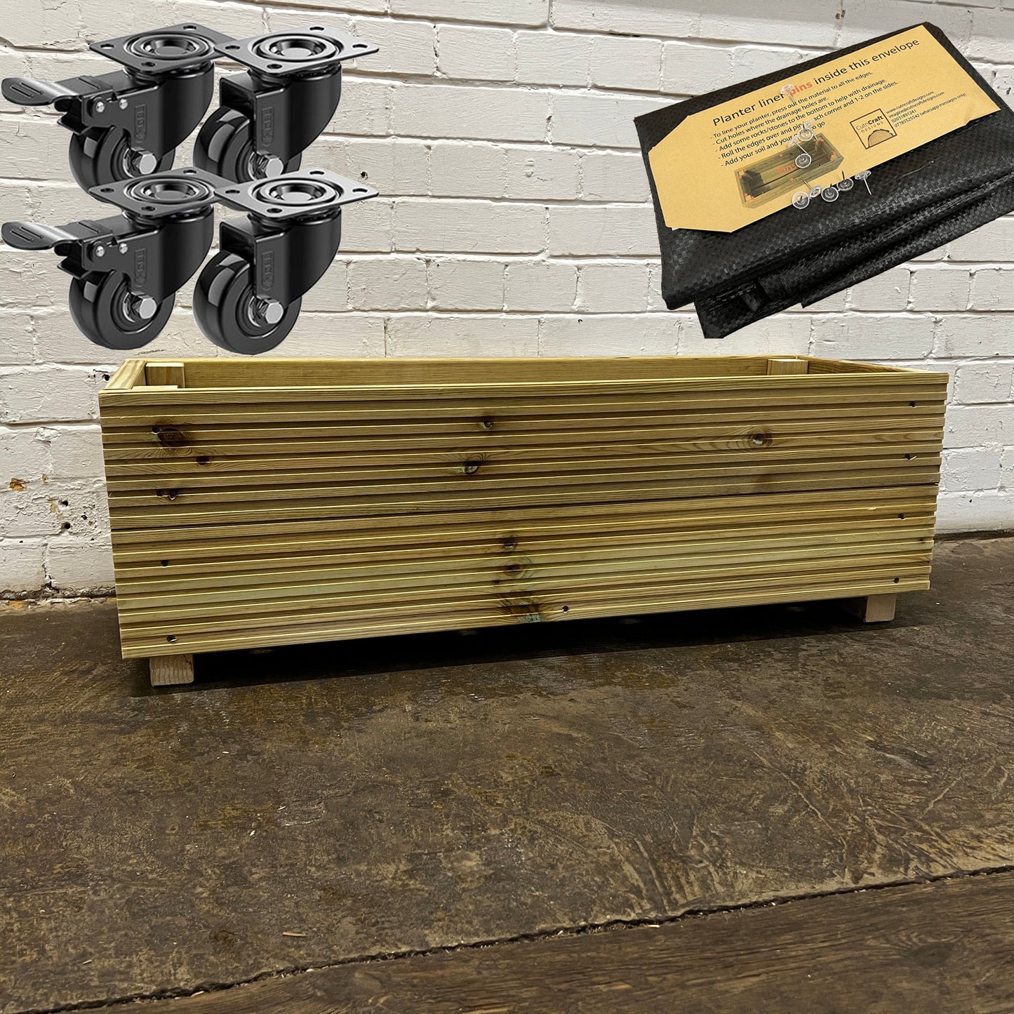 1 Meter Wooden Decking Planter – 100 × 35 × 33 cm