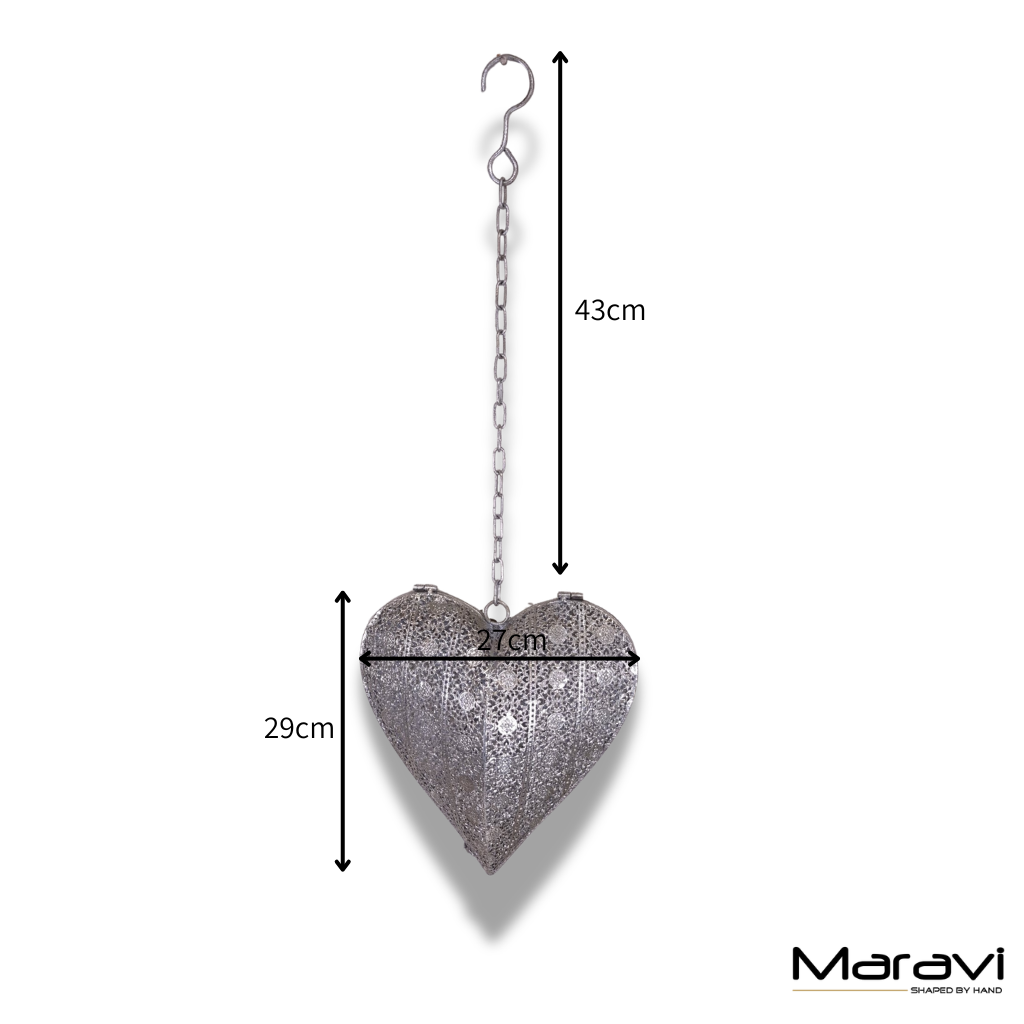 Lata Heart Lantern Hanging Decoration Tea Light Holder