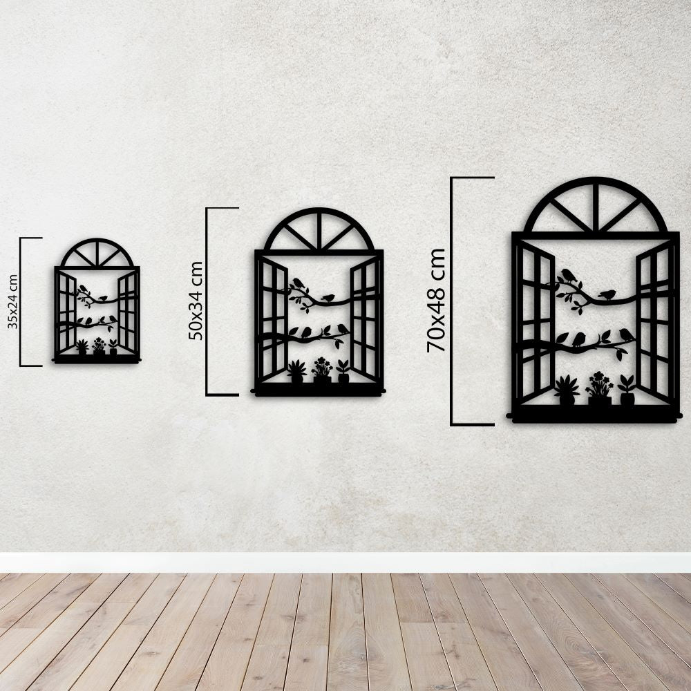 Birds on the Window Metal Wall Art | Decorative Bird Wall Sculpture