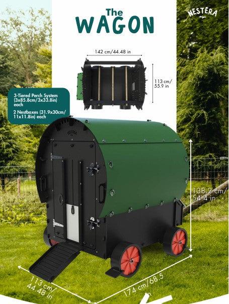 Nestera Wagon plastic chicken coop up to 10 birds