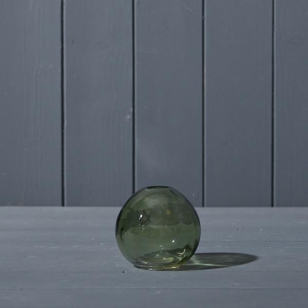 Vintage Green Globe Glass Vase D8.8 x H8cm Weight-188g