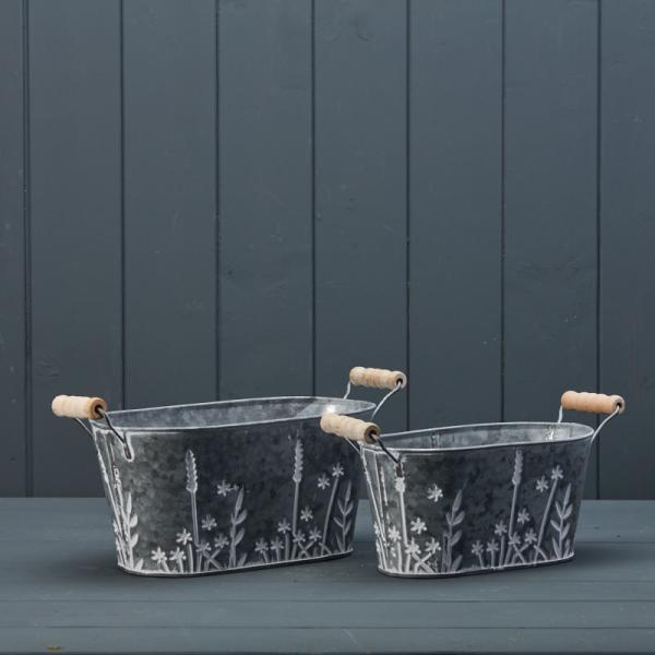 Set of Two Meadow Oval Planters