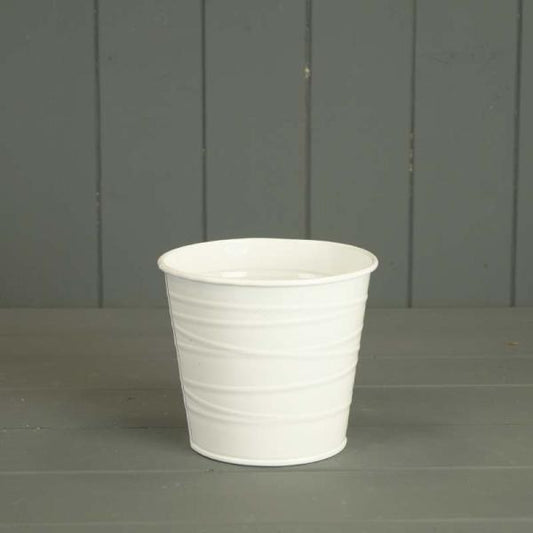 14.5cm White Zinc Pot  Weight-94g
