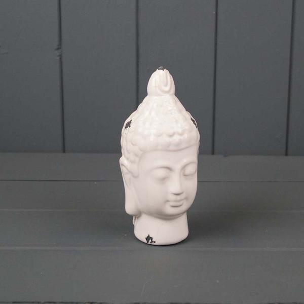 White Ceramic Buddha Head H13.5 W4.5 Weight-2600g