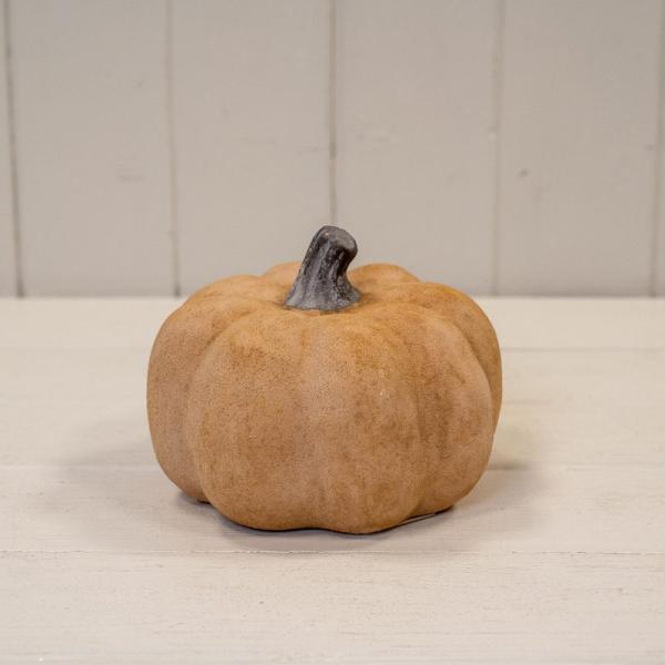 Pale Orange Small Ceramic Pumpkin Ornament