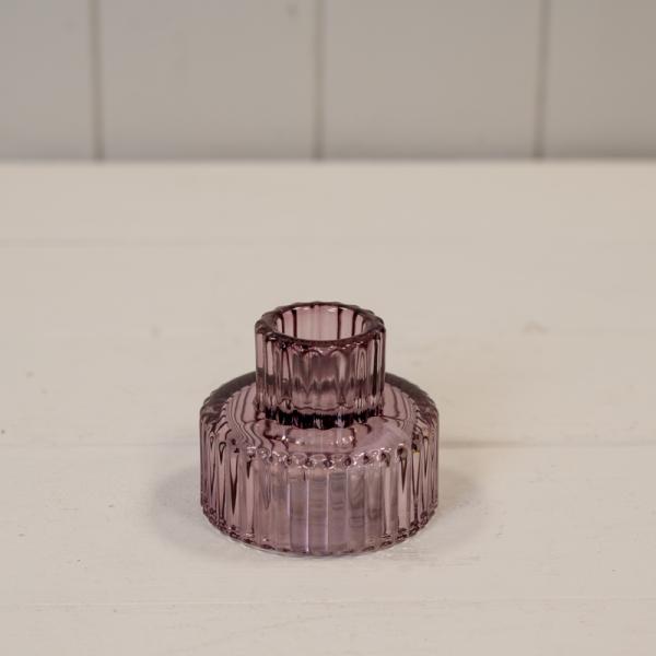 Amethyst Glass Candle Holder L6.4cm W6.4cm H5.4cm