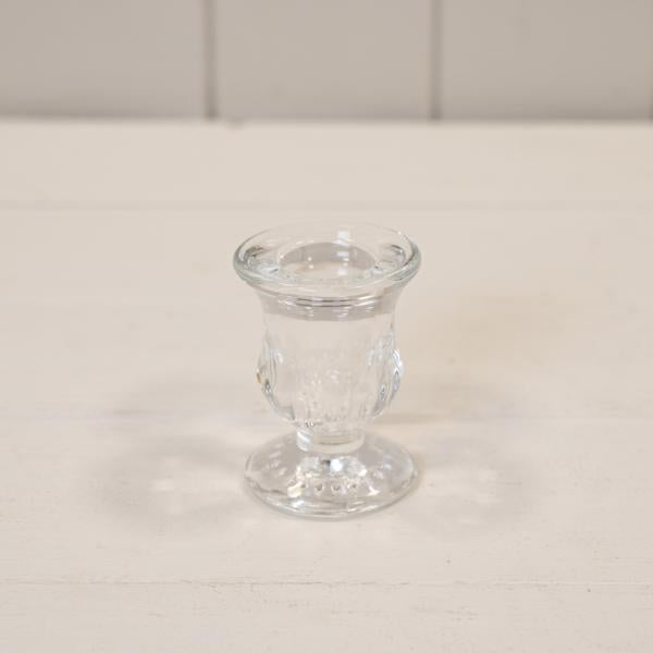 Clear Glass Candle Stick Holder L4.8cm W4.8cm H6.4cm