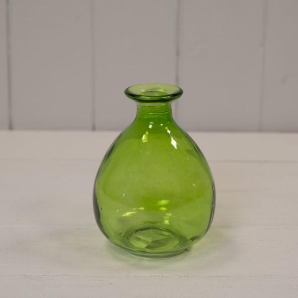 Emerald Green Glass Bud Vase D9.2 x H12cm Weight-242g