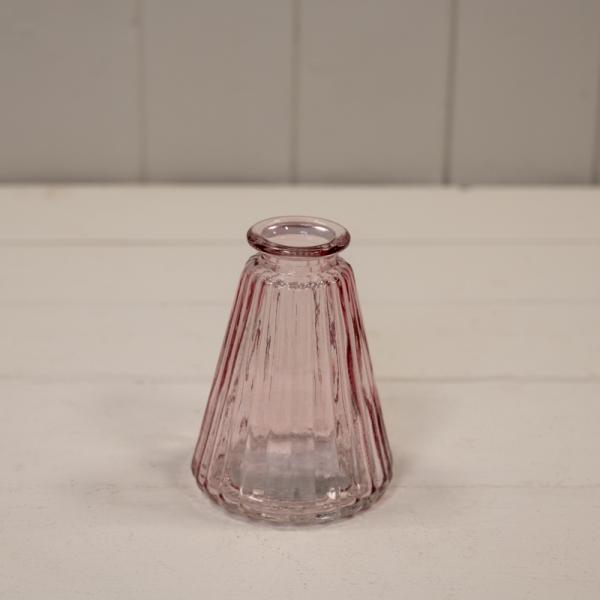 Lavender Ribbed Glass Bottle L7.4cm W7.4cm H9.9cm W150g