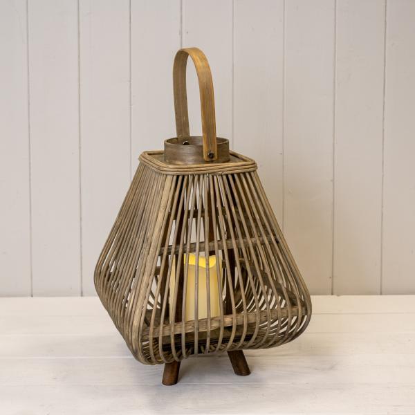 Small Bamboo Lantern with LED Candle H31, D25cm
