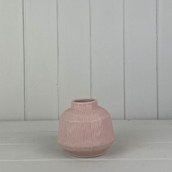 Glazed Pastel Pink Vase (9.5cm) H9.6cm D11cm