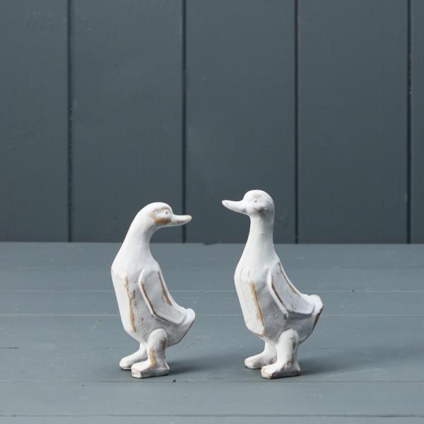 Mixed Whitewashed Wooden Ducks H12cm W7 D4.2