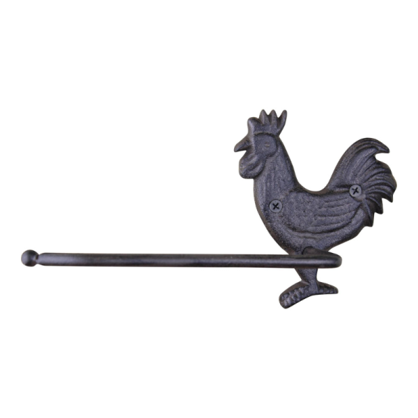 Cast Iron Rustic Toilet Roll Holder Chicken