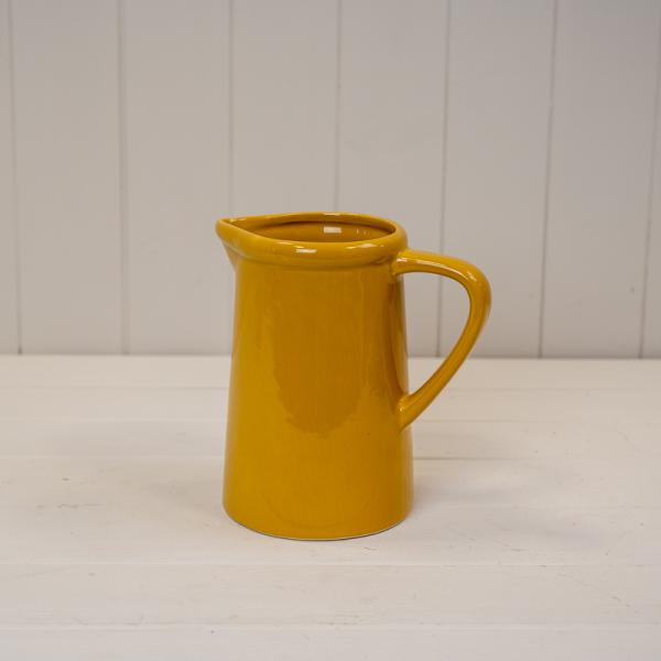 Large Burnt Yellow Ceramic Jug TD10.5cm H18cm B14.5cm