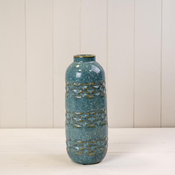 Blue Ceramic Vase TD(ext)5/(int)4cm BD10 x H25.5cm