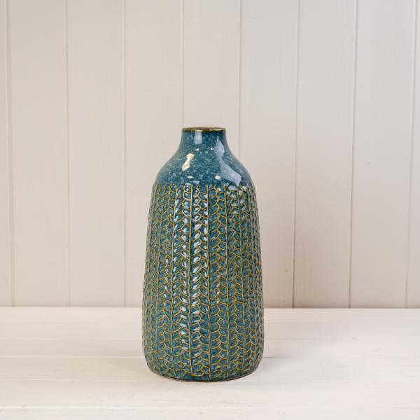 Blue Ceramic Vase TD(ext)5/(int)3.5cm BD14 x H28.5cm