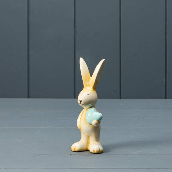Ceramic Rabbit with Heart H14.5 W5.5 D4.7