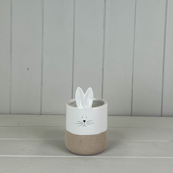 Ceramic White Rabbit Pot H14.2cm D9.2cm Weight-357g