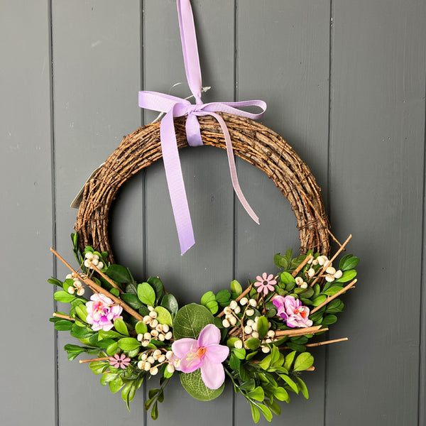 Boxwood And Flower Wreath 26x25x5.5cm