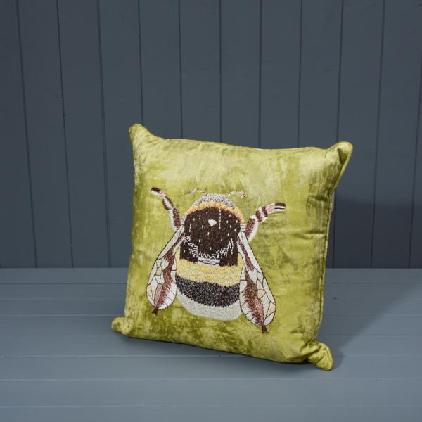 Handmade Washable Cotton Embroidered Cushion with Filling 45x45cm Weight-634g