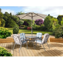 Pagoda Roma Dining Set With Parasol 4 Seat