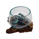 Molten Glass on Balinese Gamal Wood, 12cm