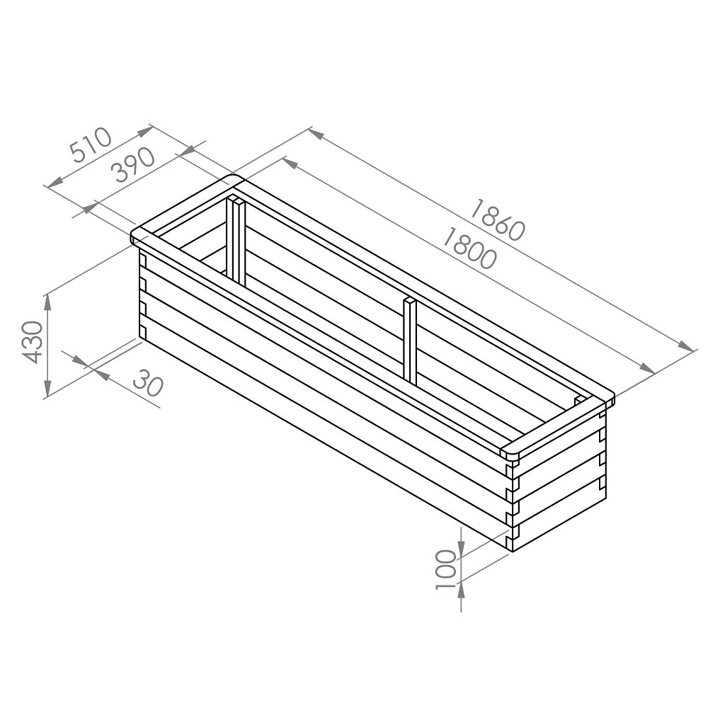 Narrow Sleeper Raised Bed