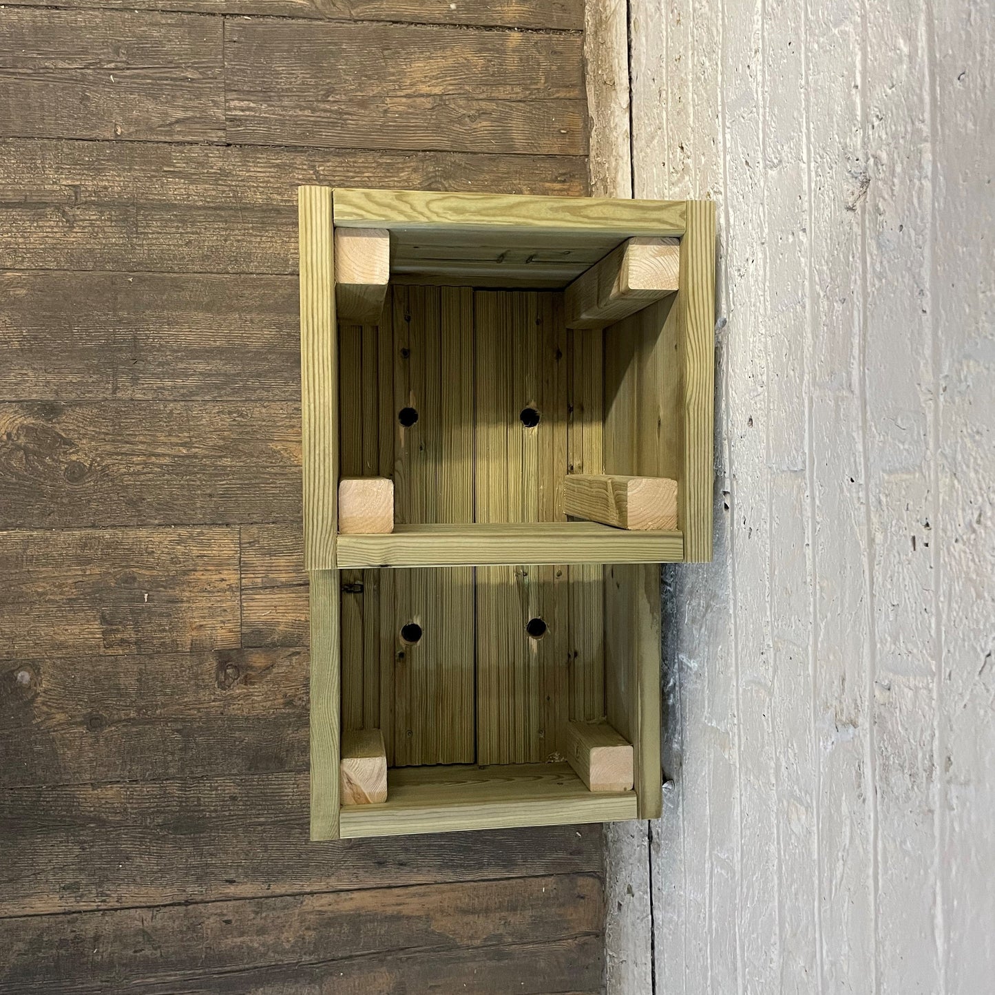 Two-Tier Wooden Decking Planter – 57 × 35 × 33 cm