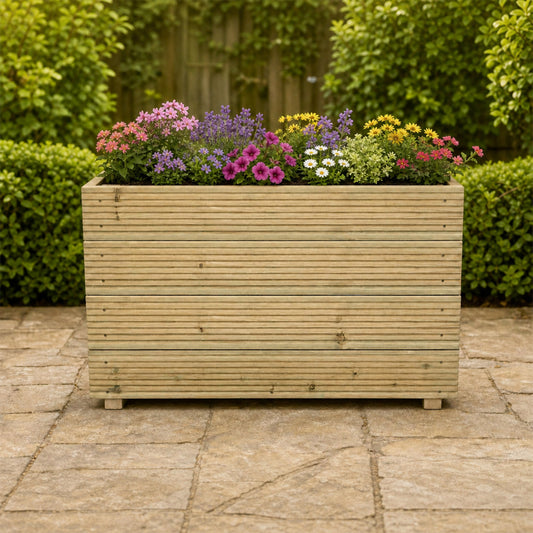 Tall 1-Meter Wooden Decking Planter – 100 × 35 × 63 cm