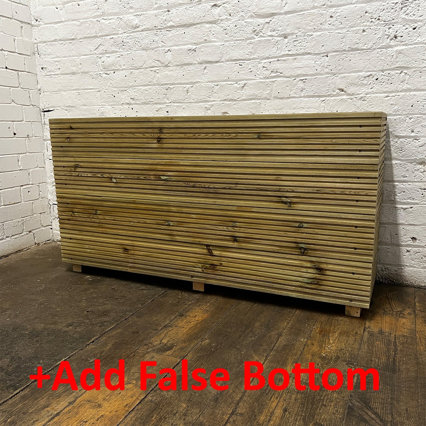 Tall 4 ft Long Wooden Decking Planter – 120 × 35 × 63 cm