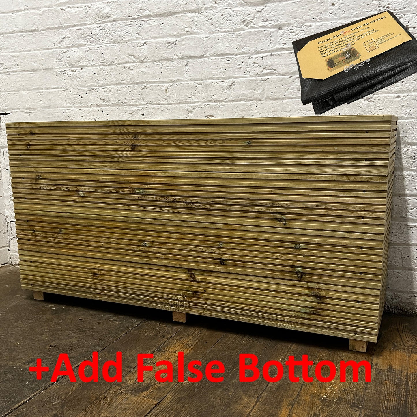 Tall 4 ft Long Wooden Decking Planter – 120 × 35 × 63 cm