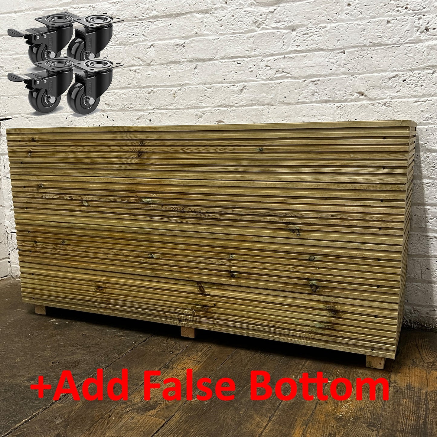Tall 4 ft Long Wooden Decking Planter – 120 × 35 × 63 cm