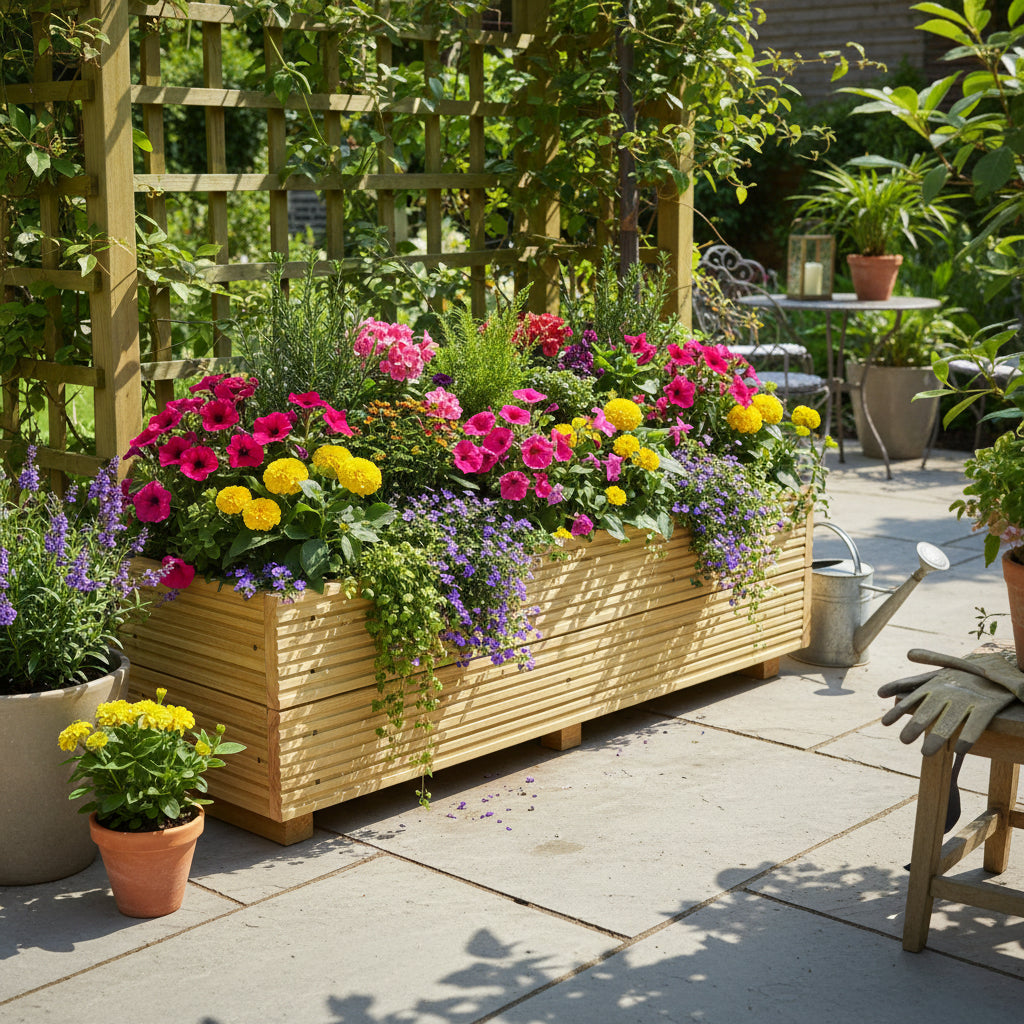 4ft (120 cm) Wooden Decking Planter – 120 × 35 × 33 cm