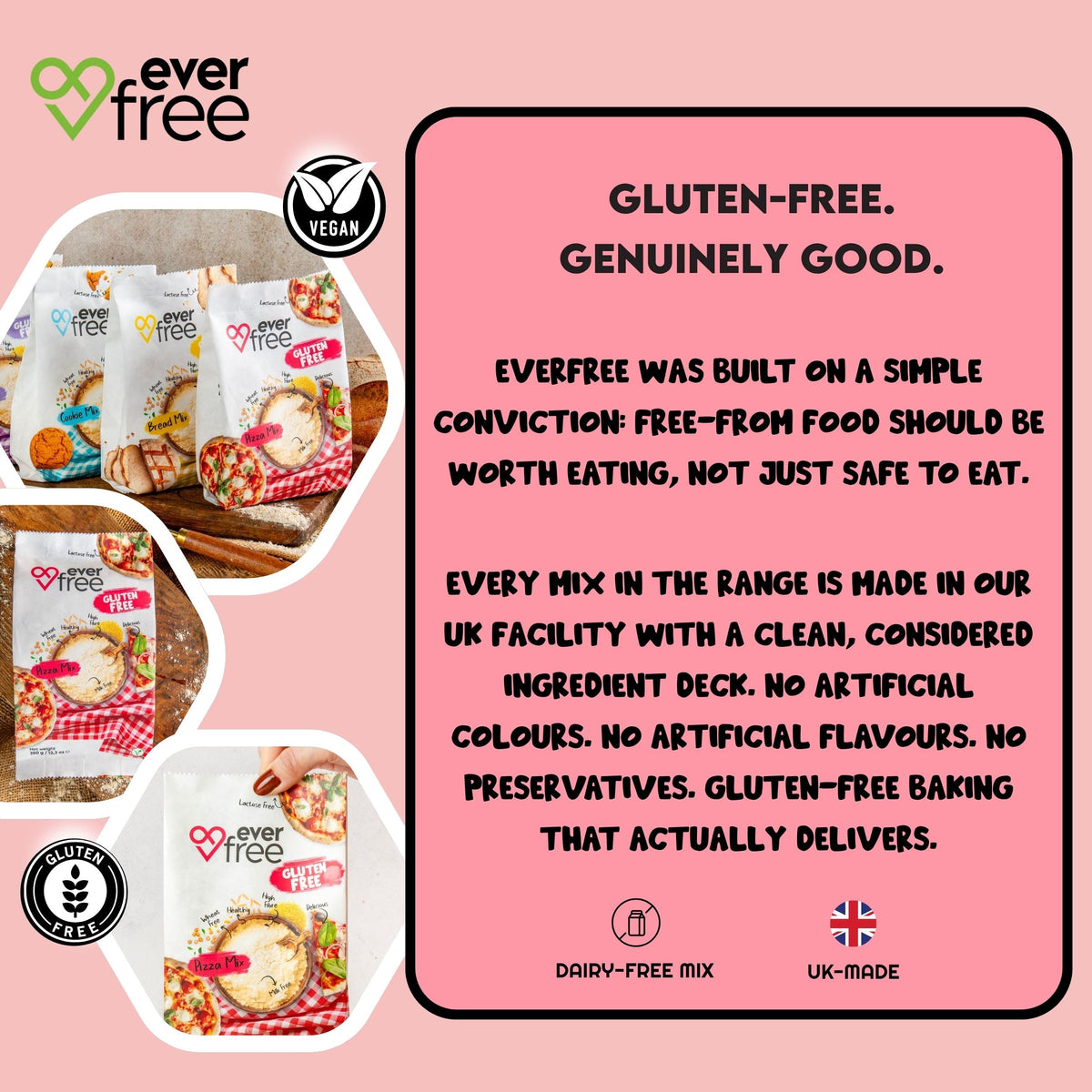 EverFree Gluten-Free Pizza Base Mix (Sourdough) 370g - Pack of 3