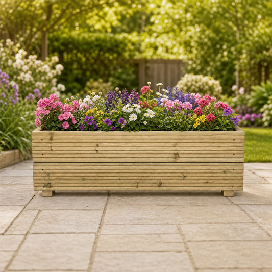 1 Meter Wooden Decking Planter – 100 × 35 × 33 cm