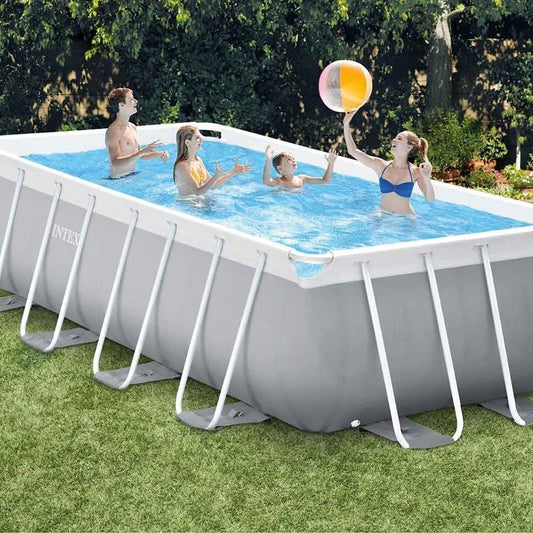 Intex 16ft x 8ft x 42" Prism Frame™ Rectangular Above Ground Swimming Pool with Filter Pump and Accessories