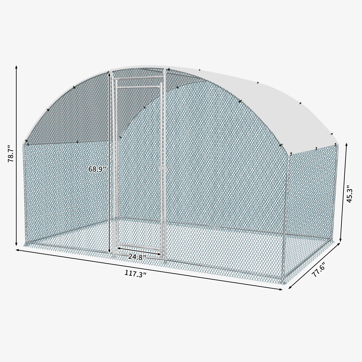 6.5 x 10 ft Large Metal Chicken Coop, Walk-in Poultry Cage Chicken Hen Run House with Waterproof Cover, Rabbits Cats Dogs Farm Pen for Outdoor Backyard Farm Garden