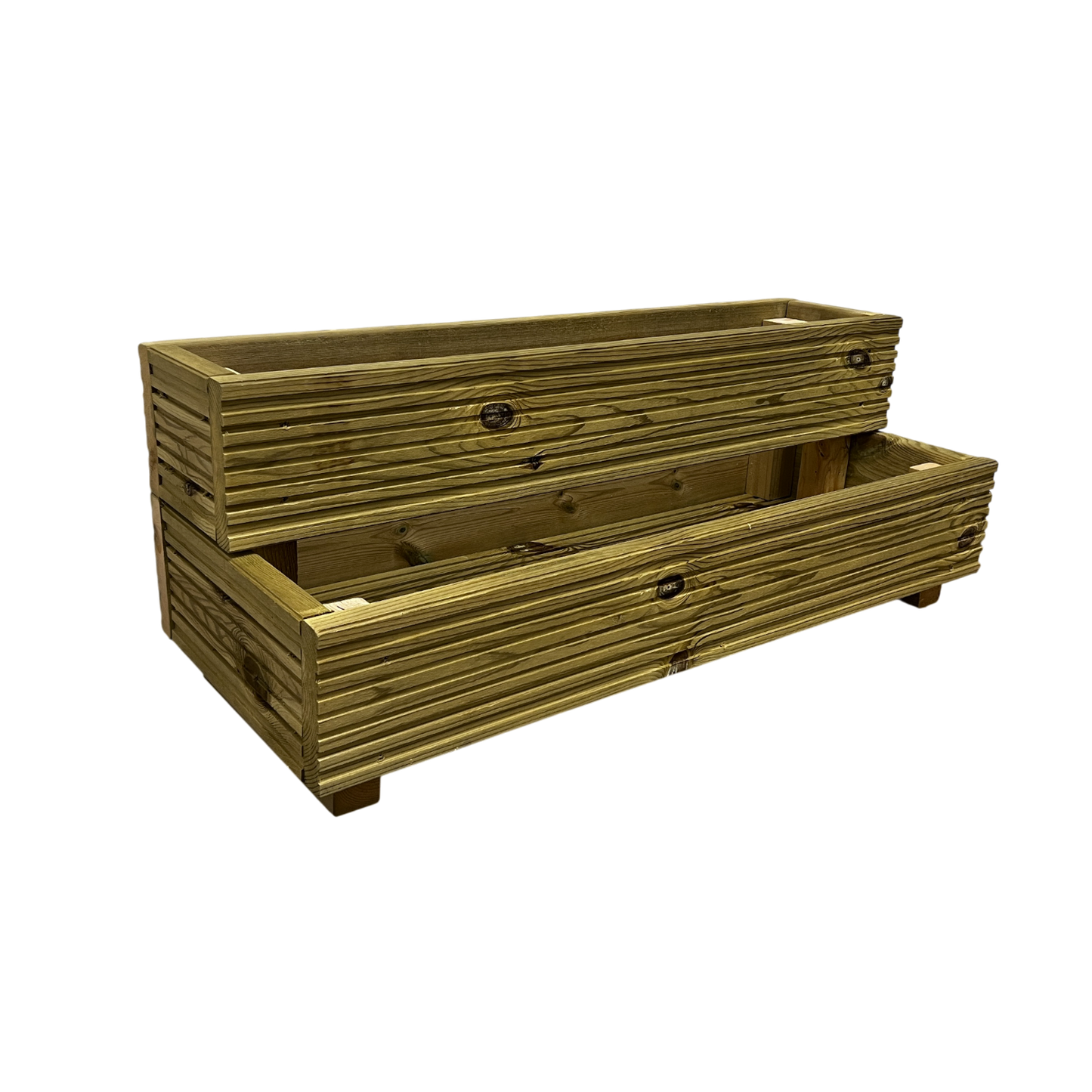 Large 2-Tier Wooden Decking Planter – 88 × 35 × 33 cm