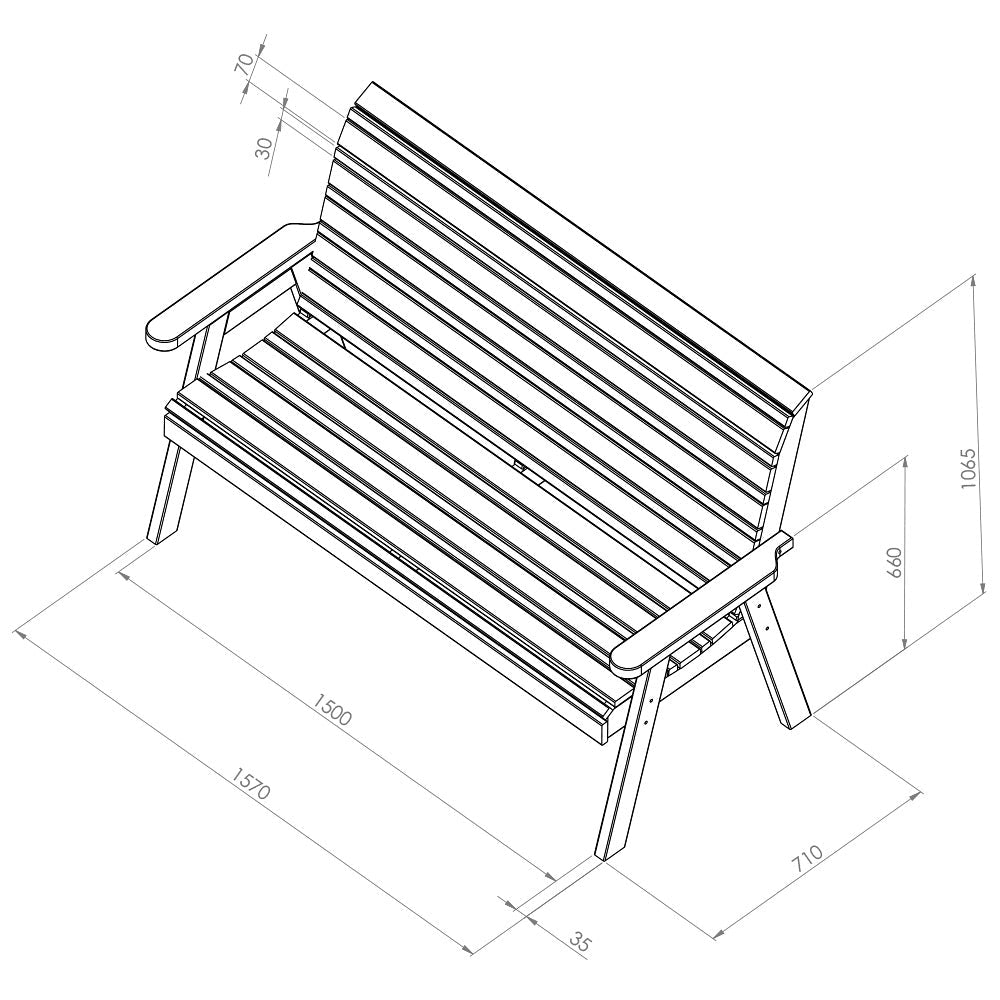 Freya 3 Seater Bench