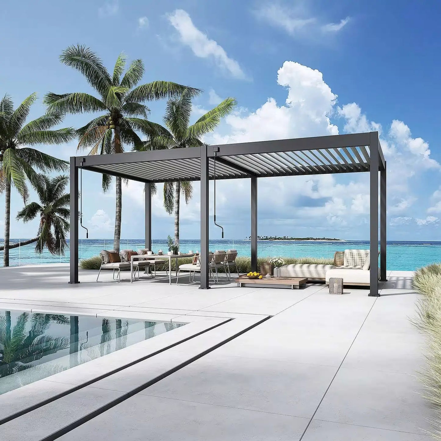 Modena Aluminium Pergola 6m x 3m Free Standing