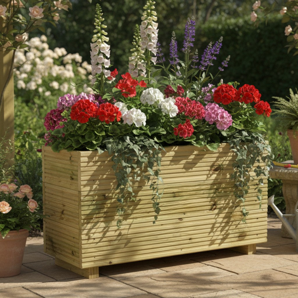 1 meter Wooden Decking Planter – Triple-Board 100 × 35 × 48 cm