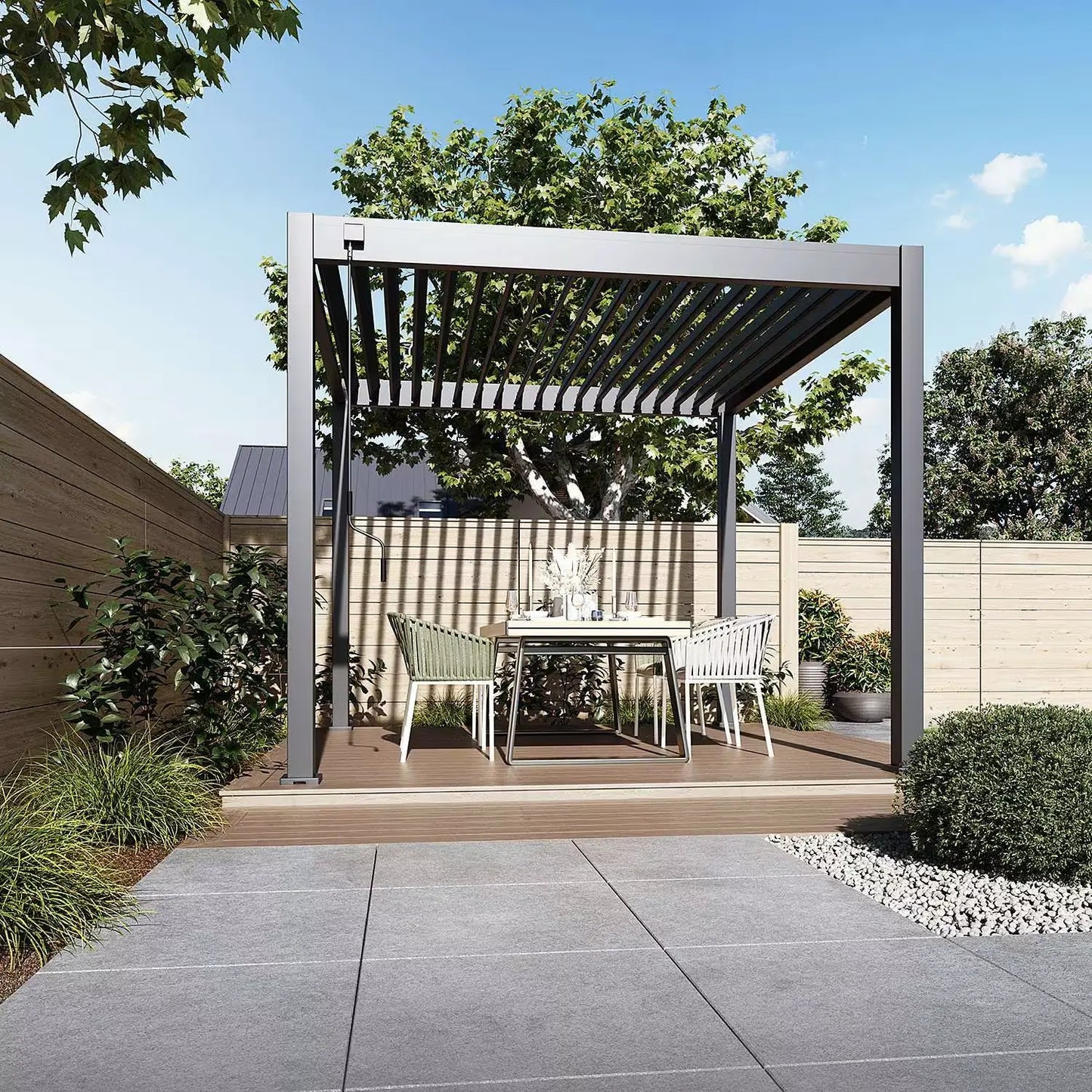 Modena Aluminium Pergola 3m x 3m Free Standing