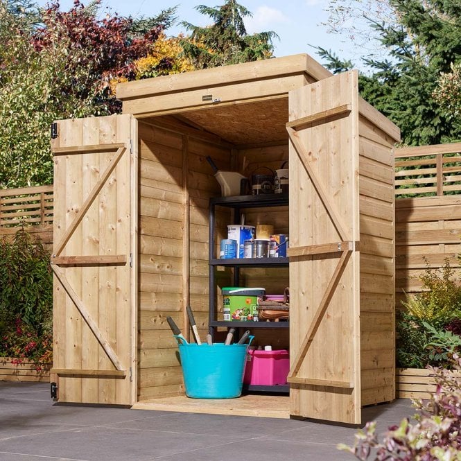 Rowlinson 4' x 4' Premier Shiplap Windowless Double Door Pent Shed